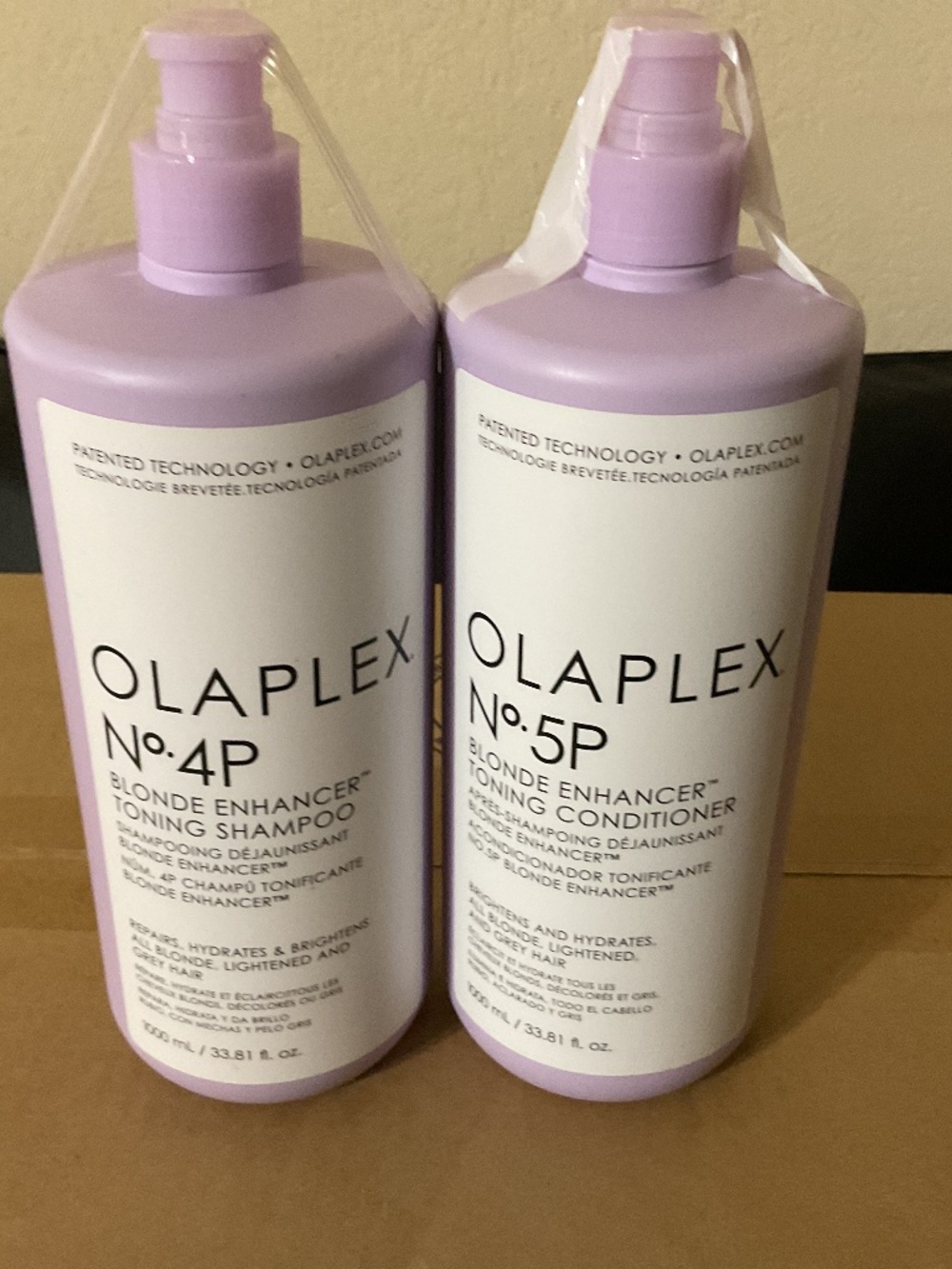 OLAPLEX No.5P and No.4P Blonde Enhancer Duo purple shampoo conditione